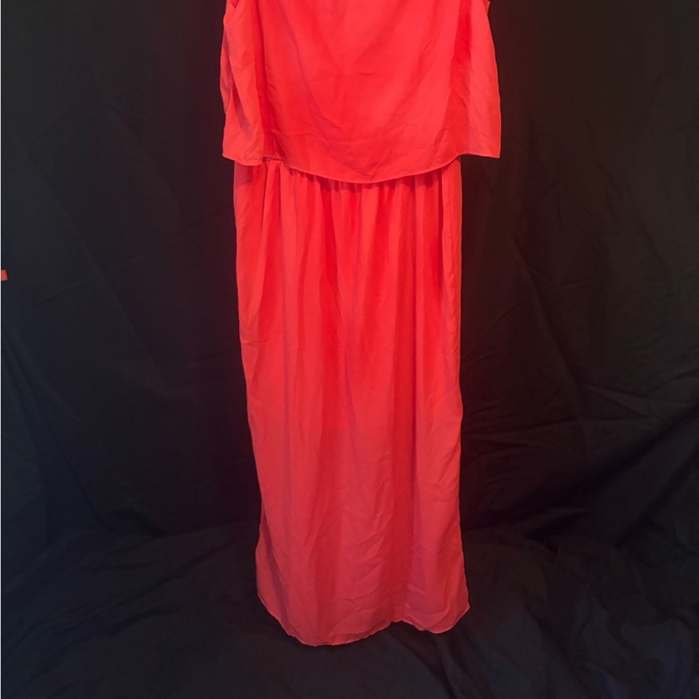 Elegant Coral Maxi Dress